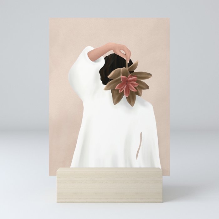 With a Flower Mini Art Print Gallery Image 5