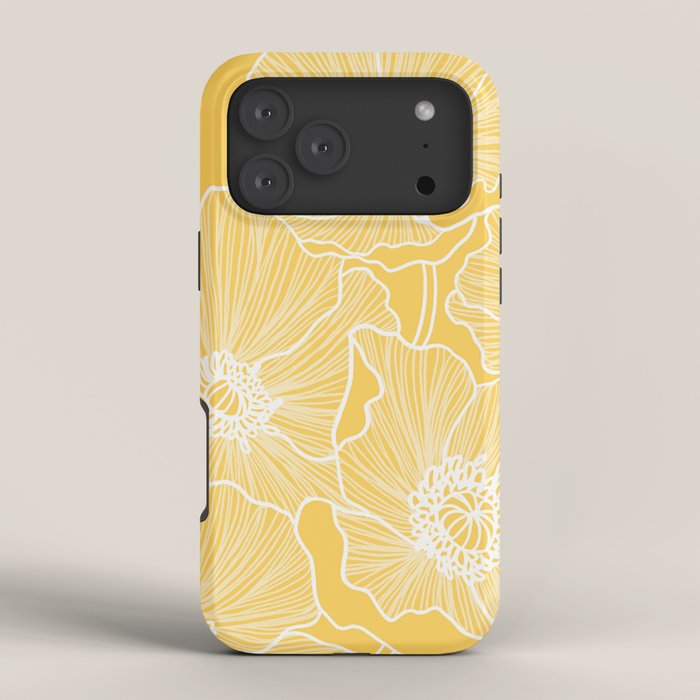 Sunshine Yellow Poppies iPhone Case Gallery Image 4