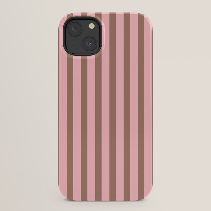 Mocha Brown and Pink Stripes Narrow Vertical Stripe Pattern iPhone Case Gallery Image 22