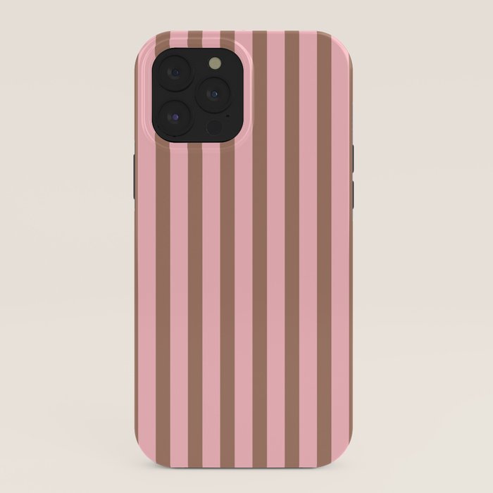 Mocha Brown and Pink Stripes Narrow Vertical Stripe Pattern iPhone Case Gallery Image 40