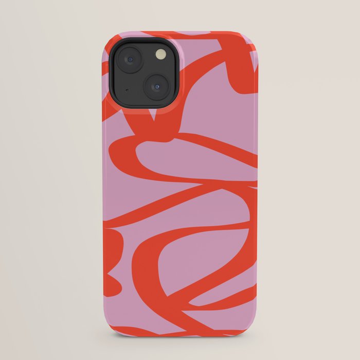 Pink Retro Lines Modern Abstract Brush Shapes Midcentury Line Shapes Vintage iPhone Case Gallery Image 21