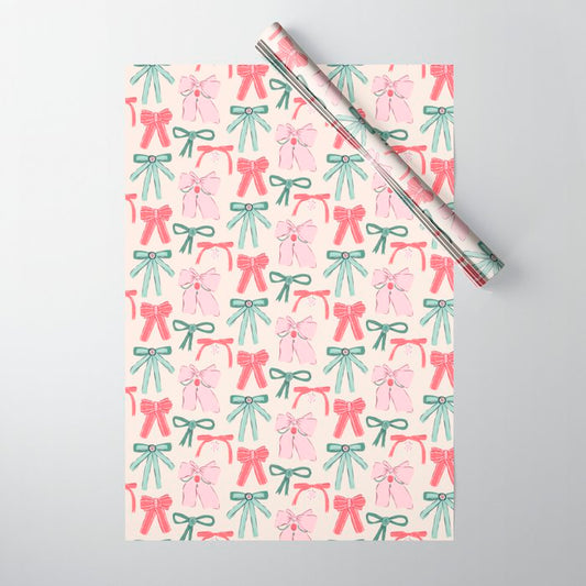 Fancy Christmas Ribbons and Bows Wrapping Paper Gallery Image 1