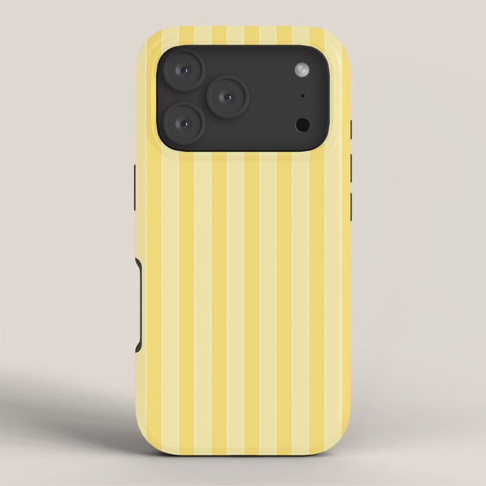 Contemporary Cottage Stripes Vertical Pattern in Yellow and White iPhone Case Gallery Image 3