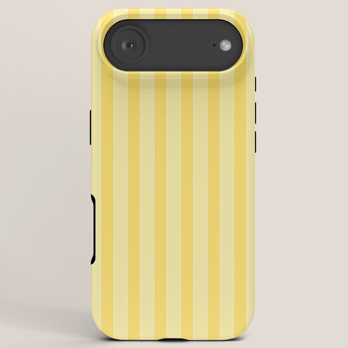 Contemporary Cottage Stripes Vertical Pattern in Yellow and White iPhone Case Gallery Image 6