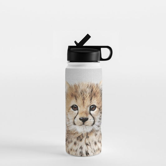 Baby Cheetah - Colorful Water Bottle Gallery Image 1