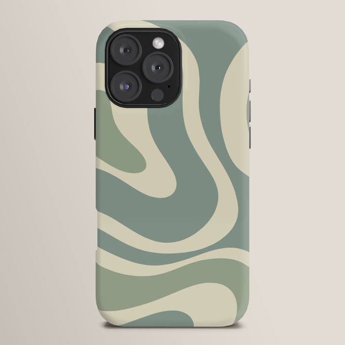 Modern Retro Liquid Swirl Abstract in Eucalyptus Green iPhone Case Gallery Image 16