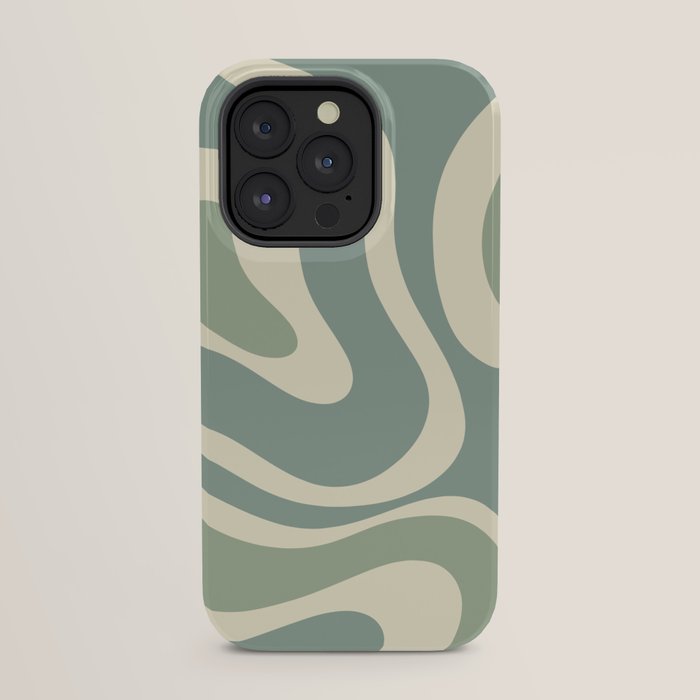 Modern Retro Liquid Swirl Abstract in Eucalyptus Green iPhone Case Gallery Image 23