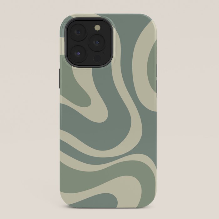 Modern Retro Liquid Swirl Abstract in Eucalyptus Green iPhone Case Gallery Image 36
