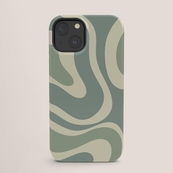 Modern Retro Liquid Swirl Abstract in Eucalyptus Green iPhone Case Gallery Image 25