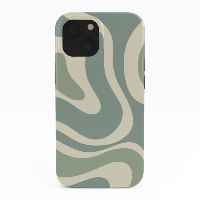 Modern Retro Liquid Swirl Abstract in Eucalyptus Green iPhone Case Gallery Image 38