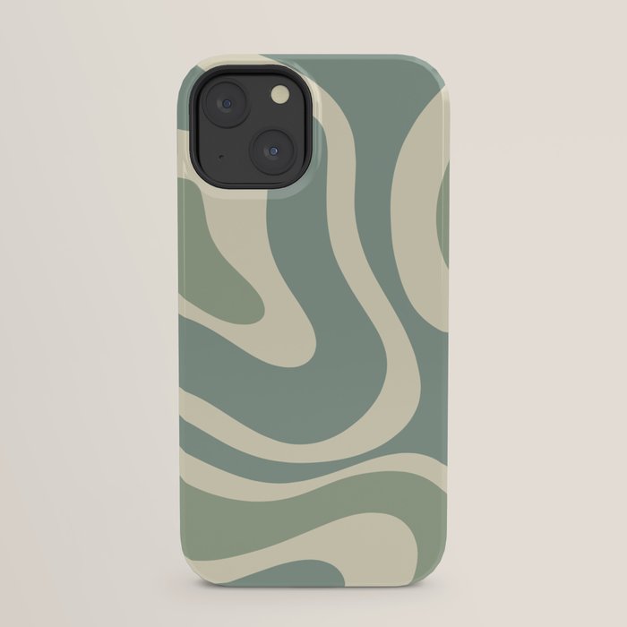 Modern Retro Liquid Swirl Abstract in Eucalyptus Green iPhone Case Gallery Image 21