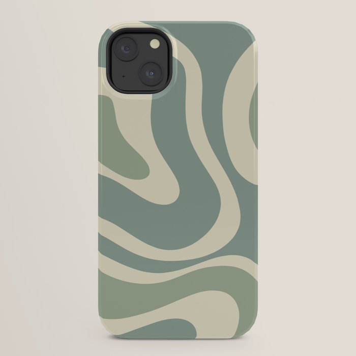 Modern Retro Liquid Swirl Abstract in Eucalyptus Green iPhone Case Gallery Image 30