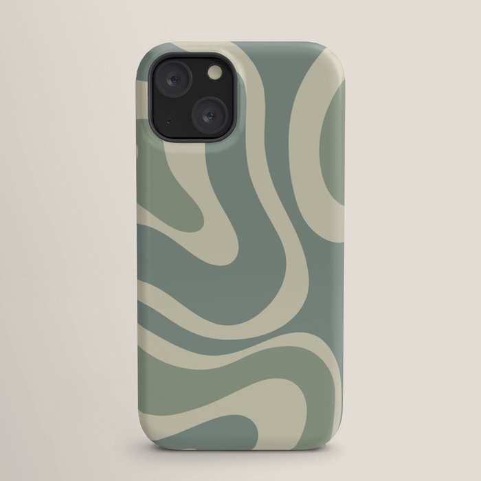 Modern Retro Liquid Swirl Abstract in Eucalyptus Green iPhone Case Gallery Image 17