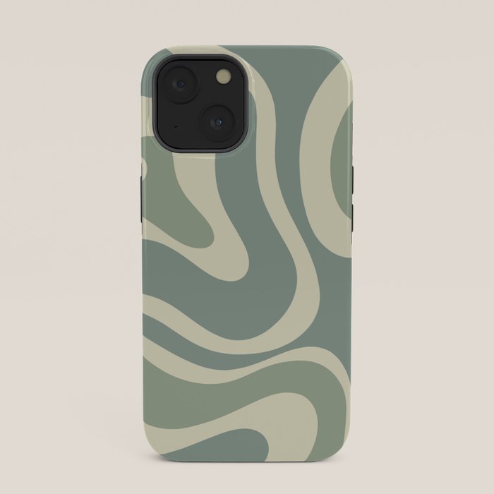 Modern Retro Liquid Swirl Abstract in Eucalyptus Green iPhone Case Gallery Image 33