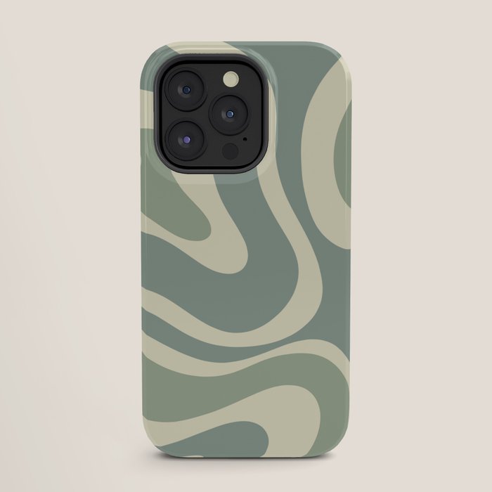 Modern Retro Liquid Swirl Abstract in Eucalyptus Green iPhone Case Gallery Image 27