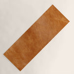 Natural brown leather, vintage texture Yoga Mat Gallery Image 1