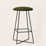 olive green velvet Stool Gallery Image 1