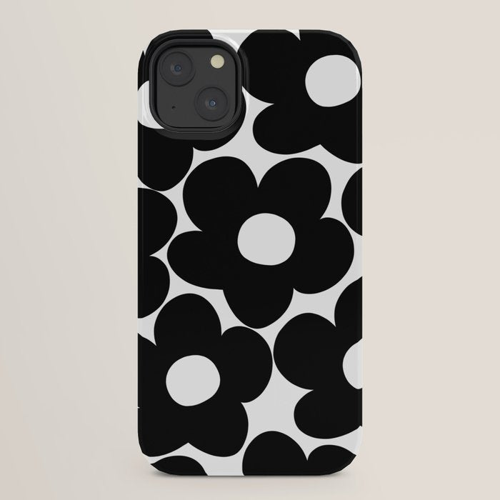 Black & White Retro Daisies #1 #decor #art #society6 iPhone Case Gallery Image 22