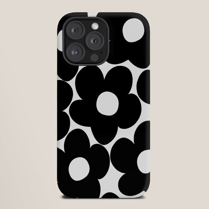Black & White Retro Daisies #1 #decor #art #society6 iPhone Case Gallery Image 20