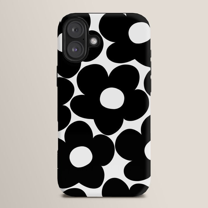 Black & White Retro Daisies #1 #decor #art #society6 iPhone Case Gallery Image 14