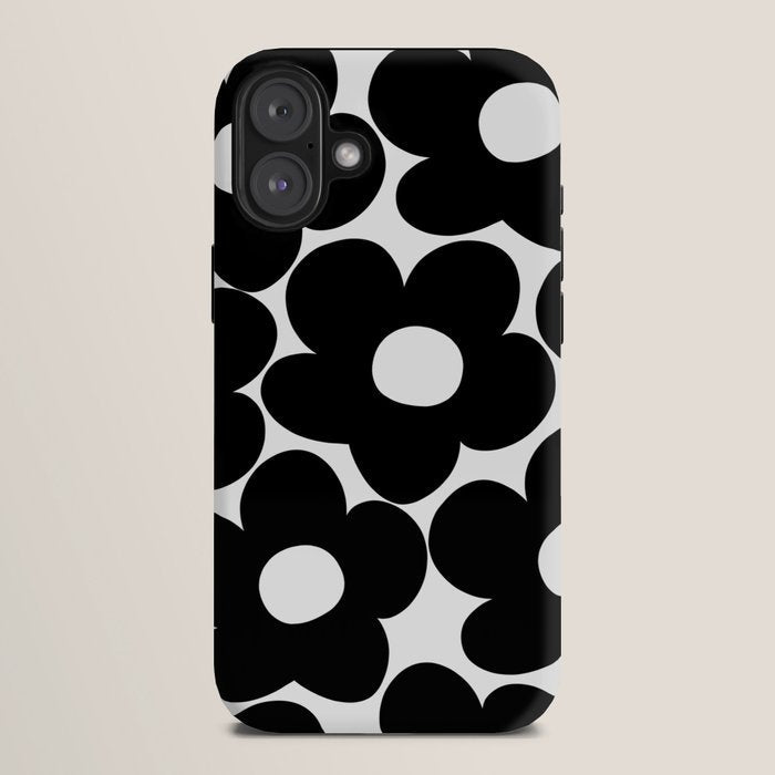 Black & White Retro Daisies #1 #decor #art #society6 iPhone Case Gallery Image 10
