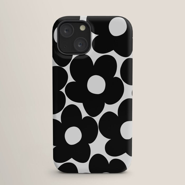 Black & White Retro Daisies #1 #decor #art #society6 iPhone Case Gallery Image 17