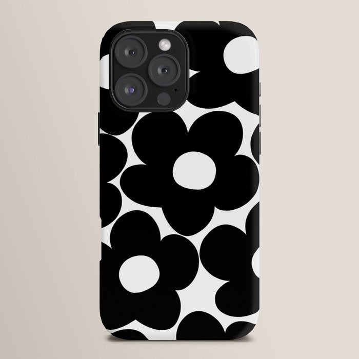 Black & White Retro Daisies #1 #decor #art #society6 iPhone Case Gallery Image 16