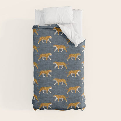 walking tigers - blue Duvet Cover Gallery Image 4