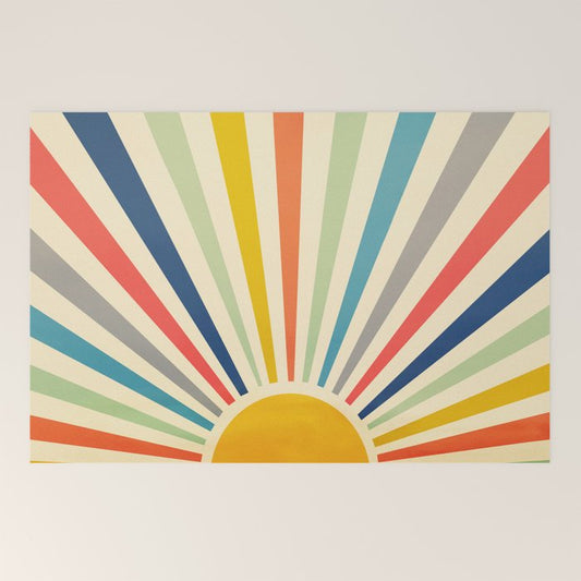 Sun Retro Art III Welcome Mat Gallery Image 2