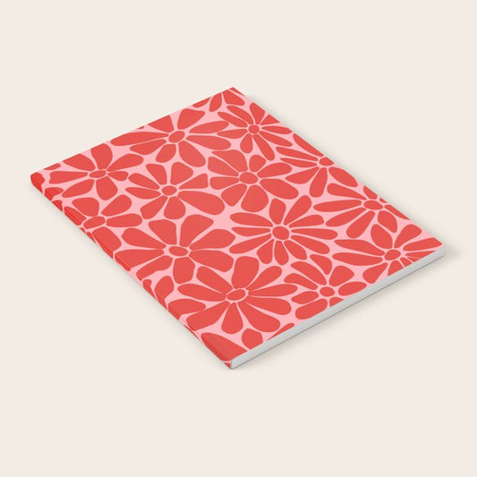 Pink and Red - Retro Floral Art Print Notebook Gallery Image 2