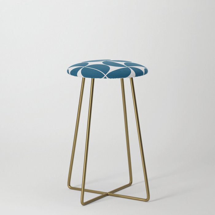 Mid Century Modern Geometric 04 Blue Stool Gallery Image 4
