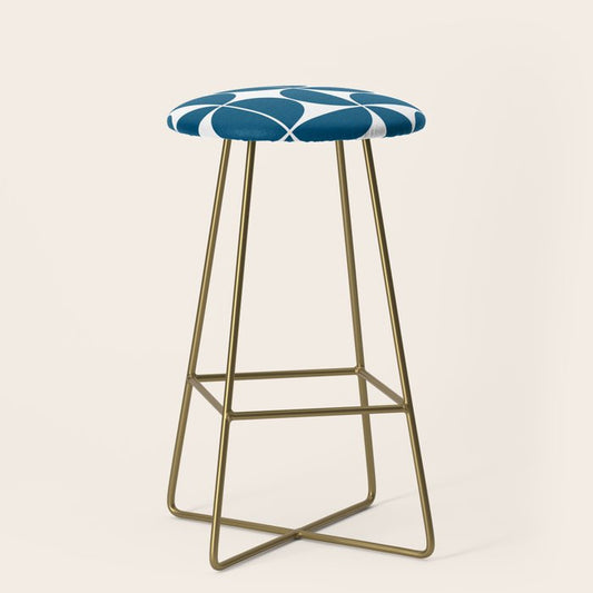 Mid Century Modern Geometric 04 Blue Stool Gallery Image 2