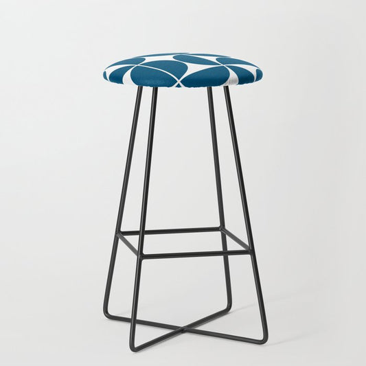 Mid Century Modern Geometric 04 Blue Stool Gallery Image 1