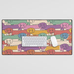Retro Rainbow Funny Dachshunds Desk Mat Gallery Image 1