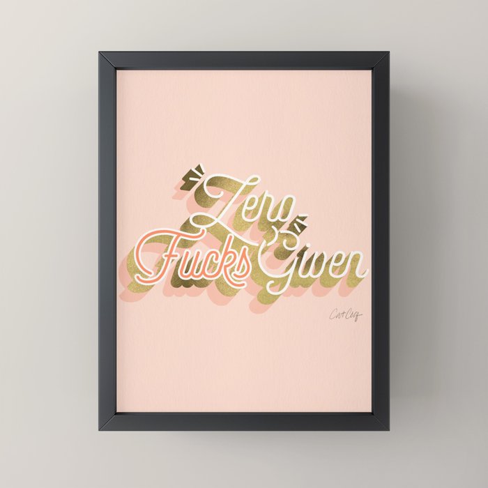 Zero F*cks Given - Blush & Gold Palette Mini Art Print Gallery Image 3