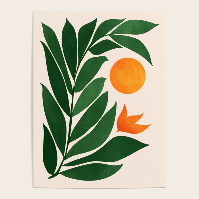 Tropical Forest Sunset / Mid Century Abstract Shapes Poster Gallery Image 4