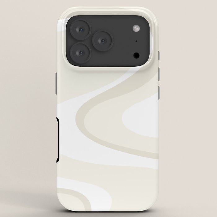 Cream Dream Light Liquid Swirl Abstract in Beige and White iPhone Case Gallery Image 7