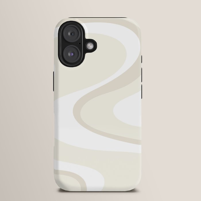 Cream Dream Light Liquid Swirl Abstract in Beige and White iPhone Case Gallery Image 13