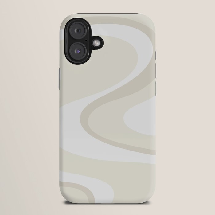 Cream Dream Light Liquid Swirl Abstract in Beige and White iPhone Case Gallery Image 10