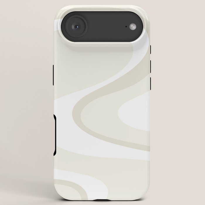 Cream Dream Light Liquid Swirl Abstract in Beige and White iPhone Case Gallery Image 6