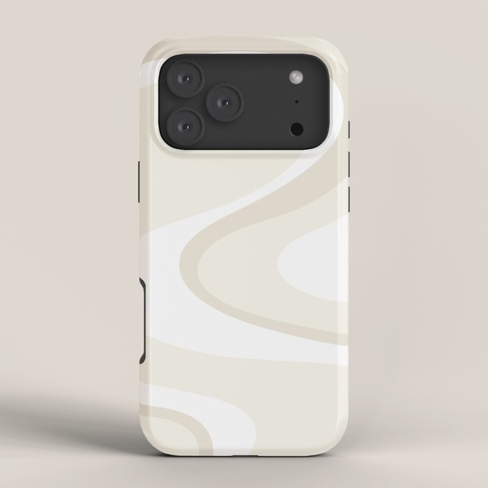 Cream Dream Light Liquid Swirl Abstract in Beige and White iPhone Case Gallery Image 4