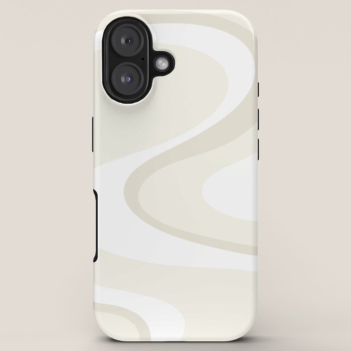 Cream Dream Light Liquid Swirl Abstract in Beige and White iPhone Case Gallery Image 5