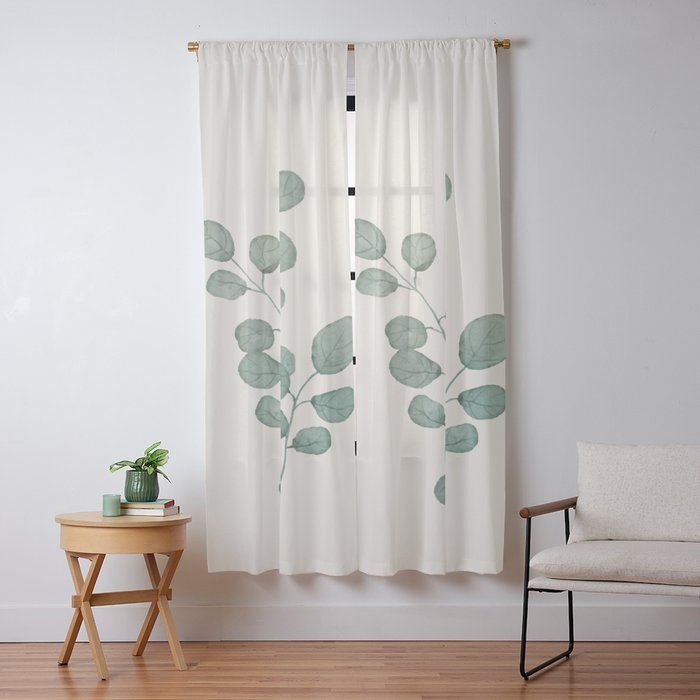 Watercolor Eucalyptus Window Curtain Gallery Image 9