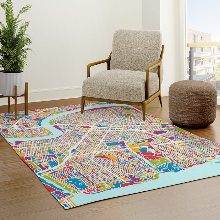 New Orleans Street Map Rug Gallery Image 3