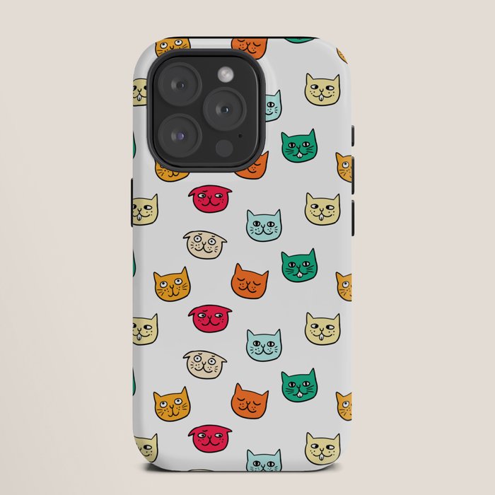 Cat heads in colors iPhone Case Gallery Image 11
