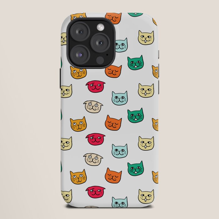 Cat heads in colors iPhone Case Gallery Image 12