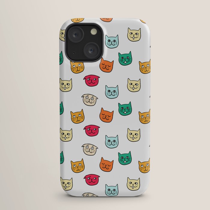 Cat heads in colors iPhone Case Gallery Image 17