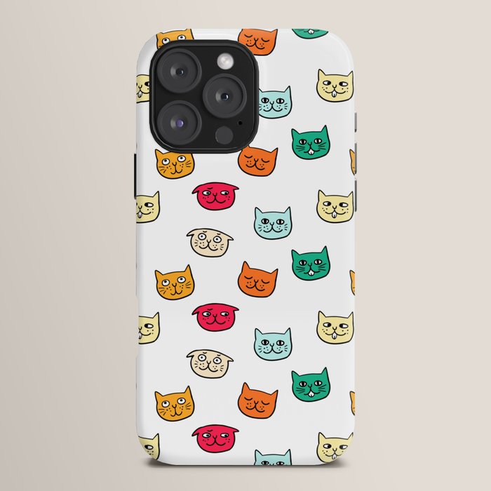 Cat heads in colors iPhone Case Gallery Image 16