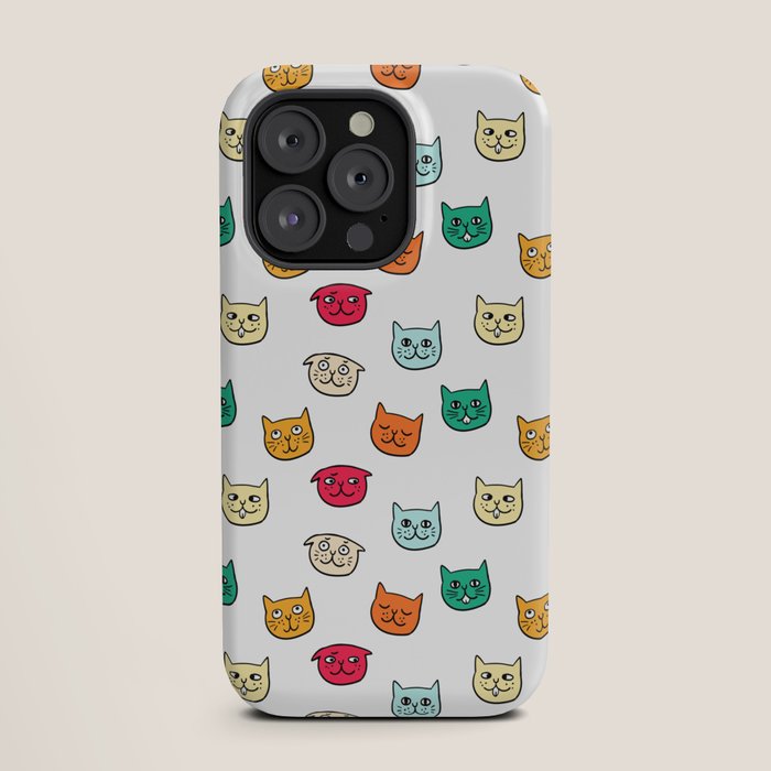 Cat heads in colors iPhone Case Gallery Image 19