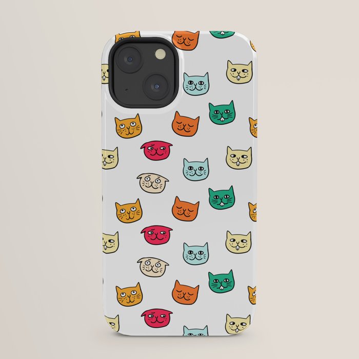 Cat heads in colors iPhone Case Gallery Image 21